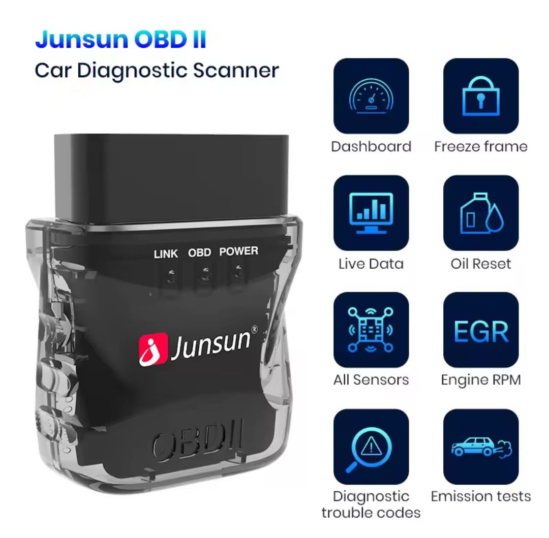 Mini SCANNER diagnóstico Auto Junsun OBD2 Elm327 Detector avarias NOVO