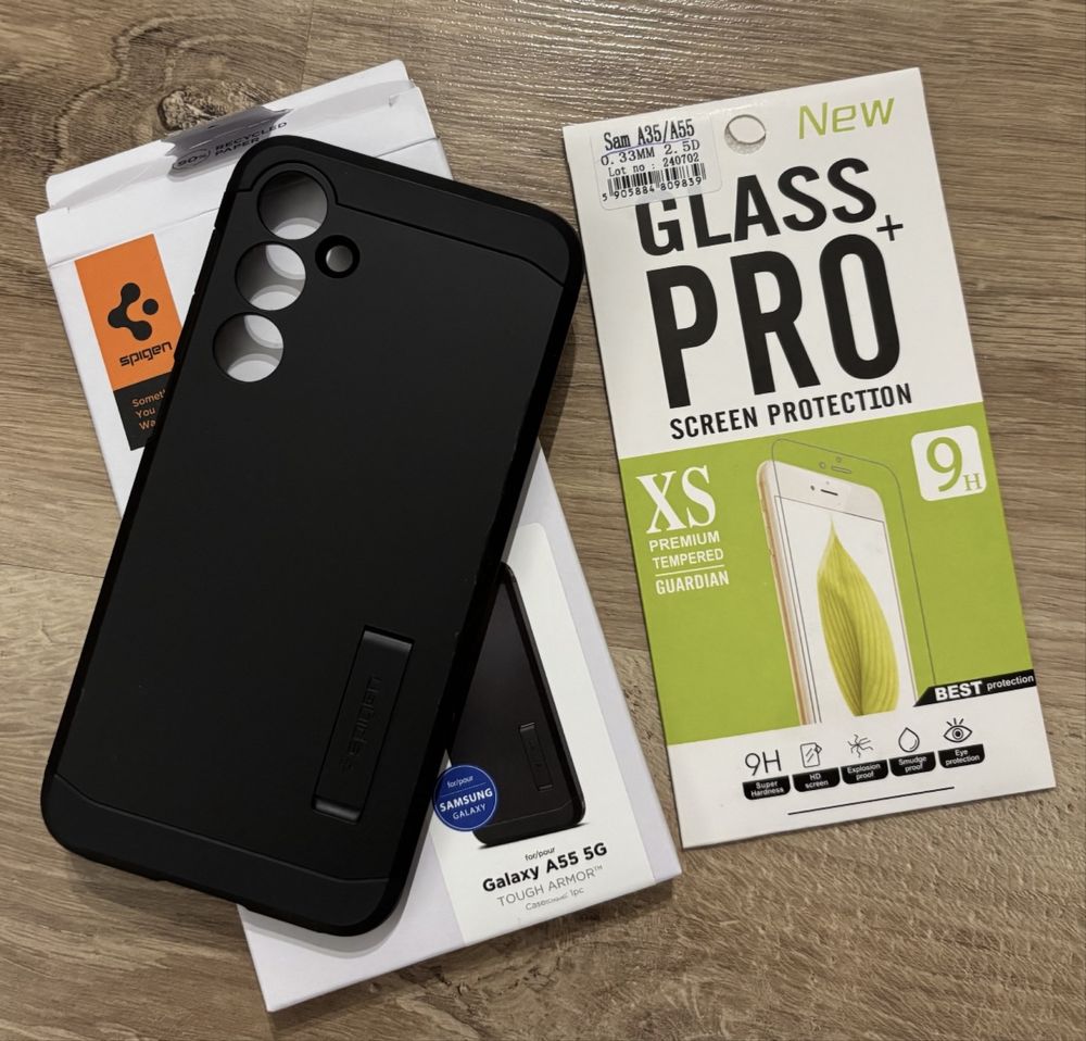 Etui do Samsung A55 5G Spigen Touch Armor plus szkło GRATIS