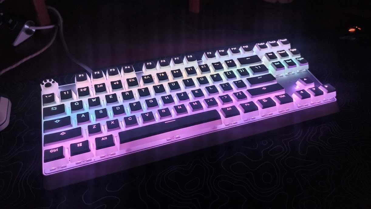 Modecom Volcano Lan Party RGB White/Biała (brown switch) + keycapsy