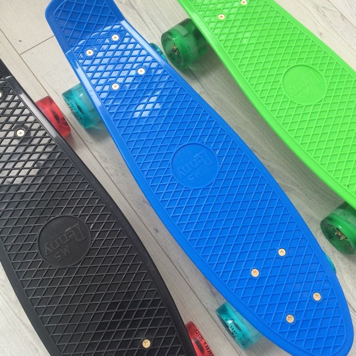 Пенни борд penny board со светящимися колесами пени скейт скейтборд