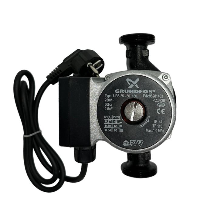 Циркуляционный насос Grundfos 25-60-180 в полной комплектации!