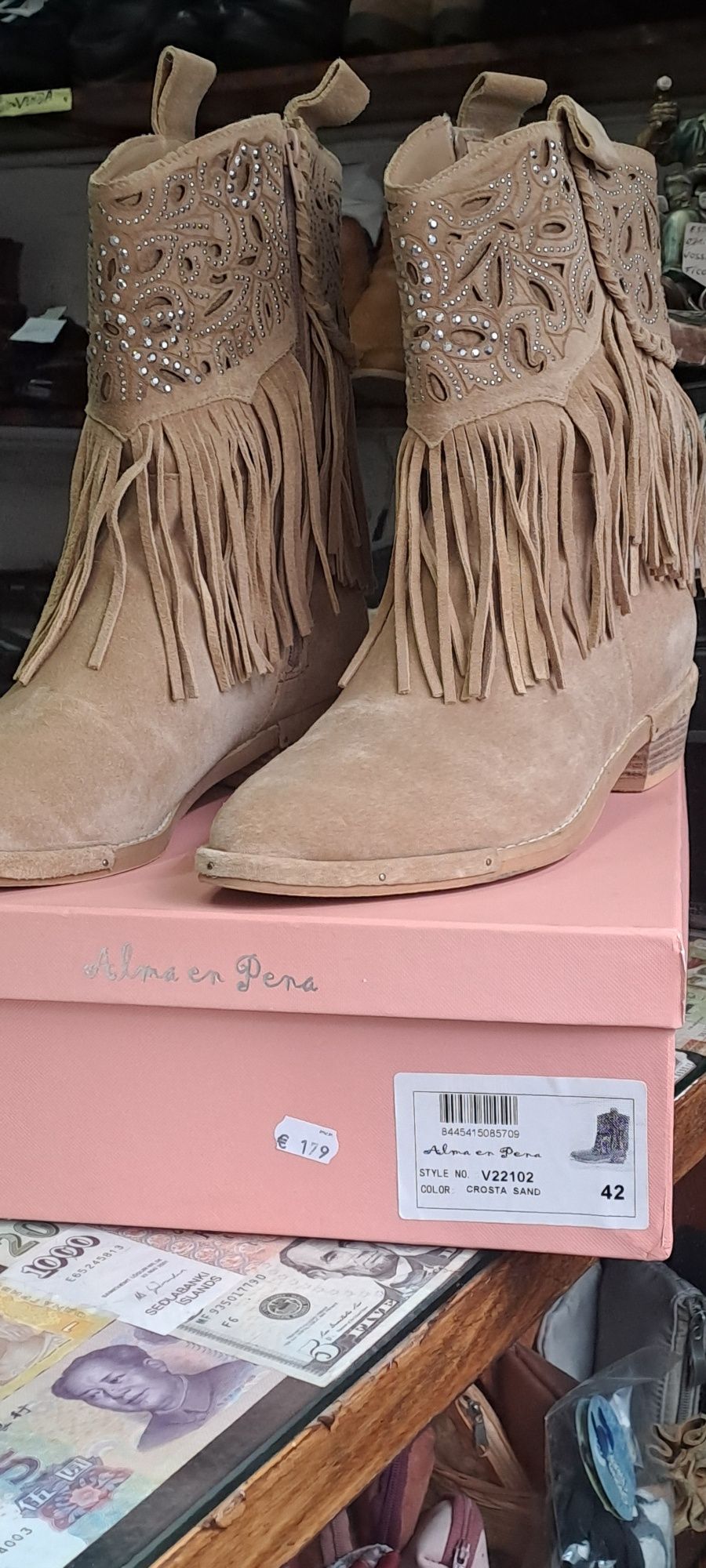 Botas texanas 100%Pele tam 42 novas