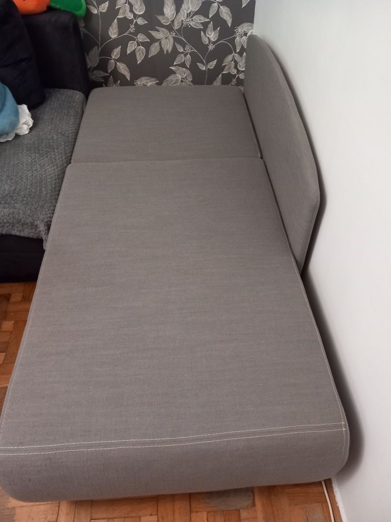 Łóżko pojedyńcze, narożne, szare