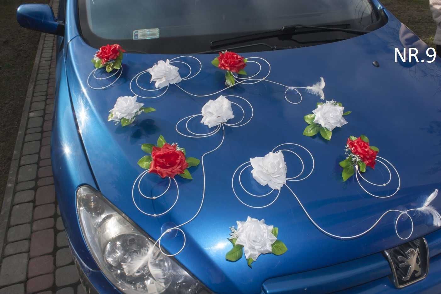Ozdoba na samochód dekoracja na auto do ślubu 09