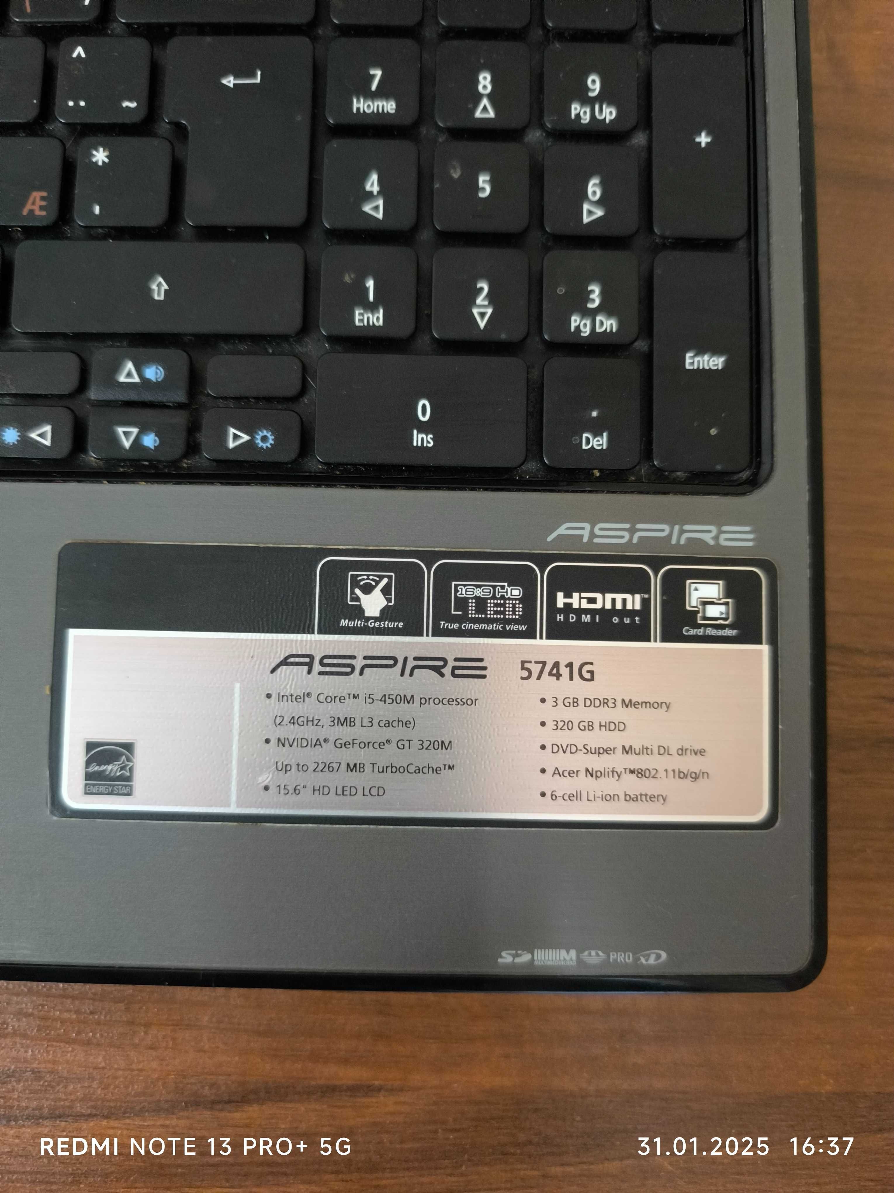 Ноутбуки Acer 15,6" Acer Aspire 5738, Acer Aspire 5741G
