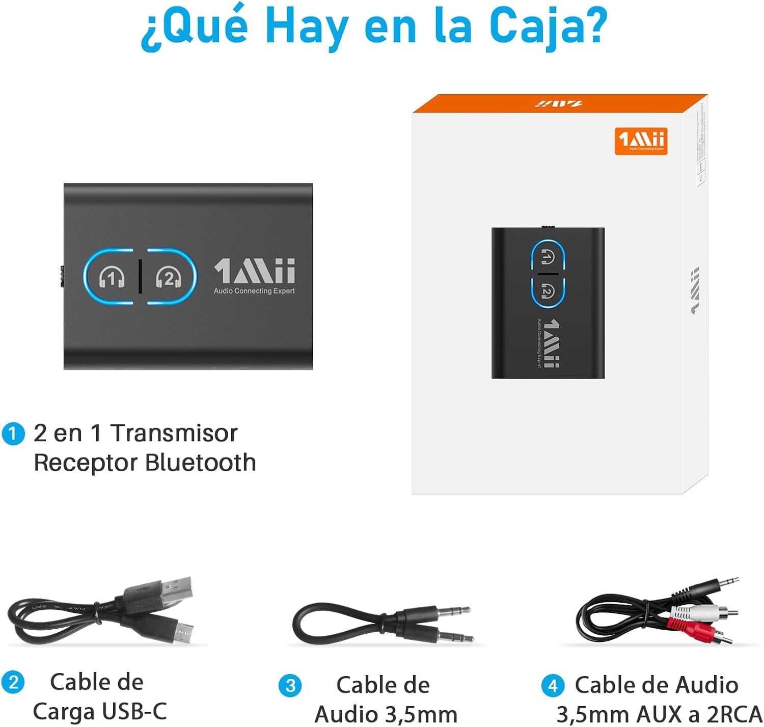 Nadajnik TV 1Mii Bluetooth 5.3, adapter Bluetooth, gniazdo audio 3,5