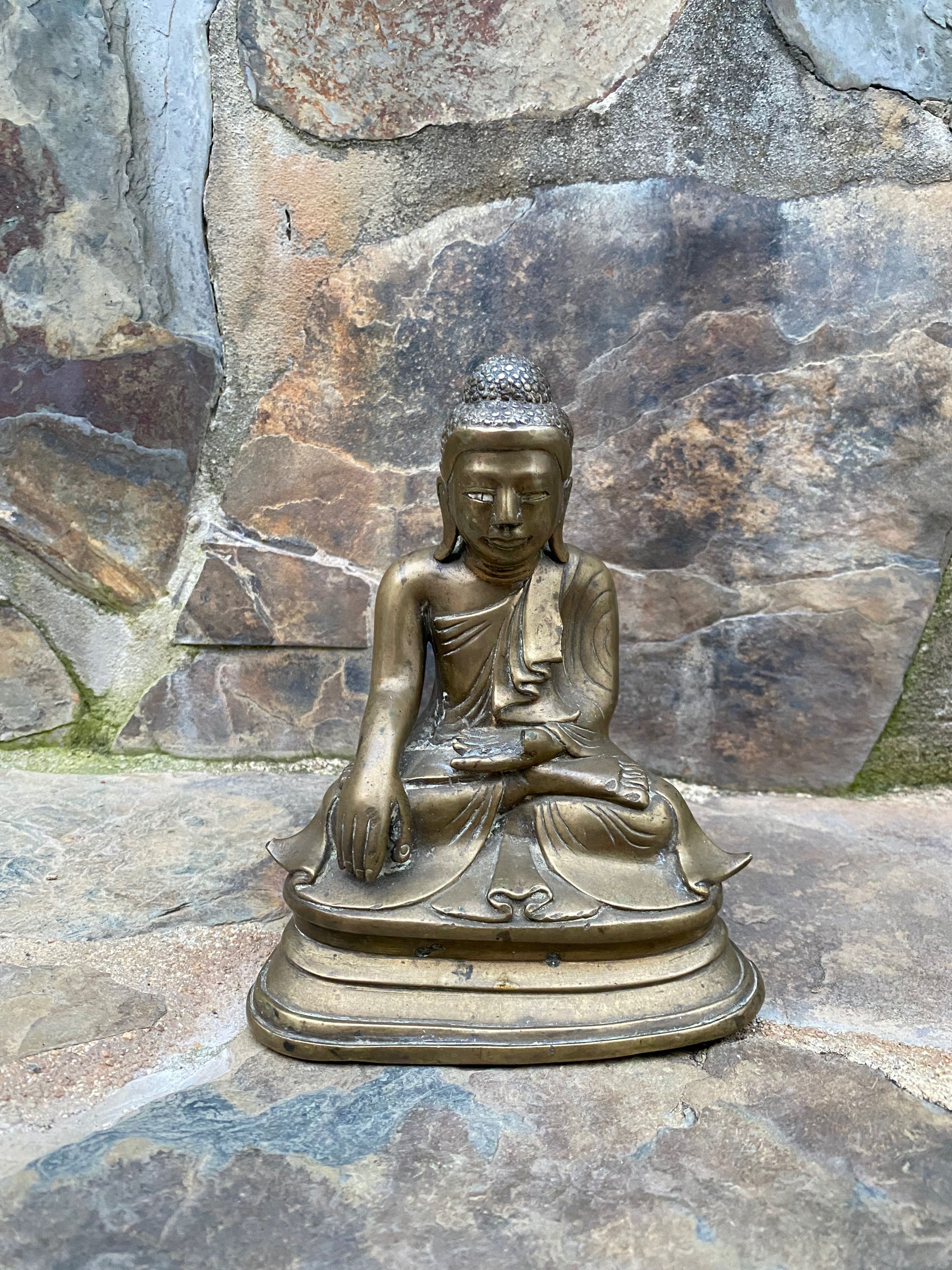 Buda Chinês Séc XIX Bronze 18 cm