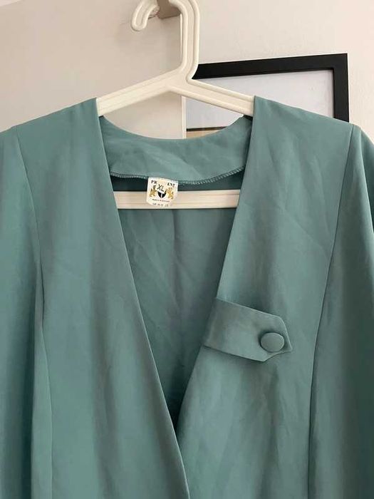 Marynarka vintage turkus morska oversize XL