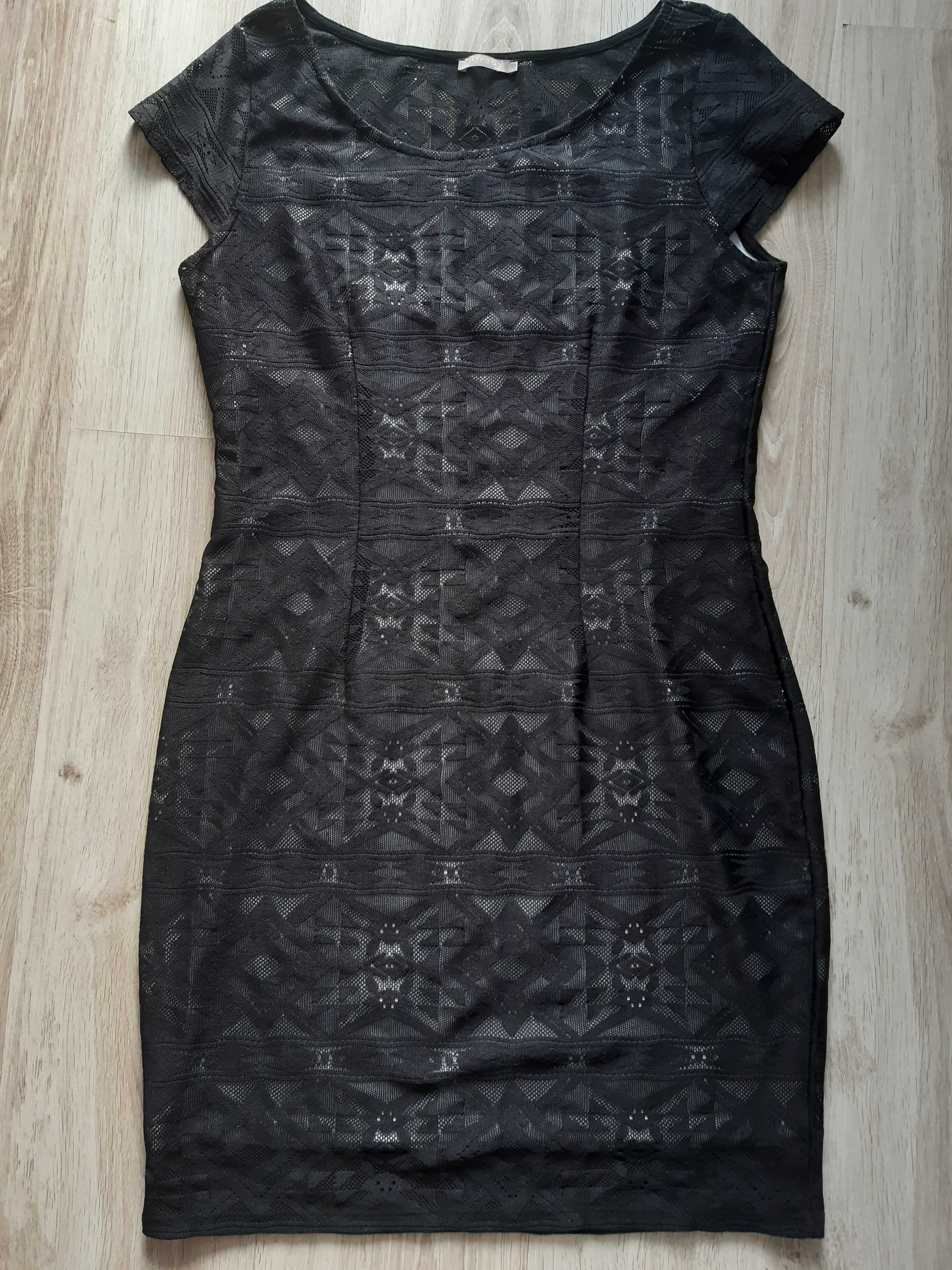 Orsay sukienka czarna z jasną podszewką