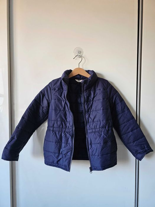 Lekko ocieplana granatowa kurka h&m r. 128, 7-8 lat