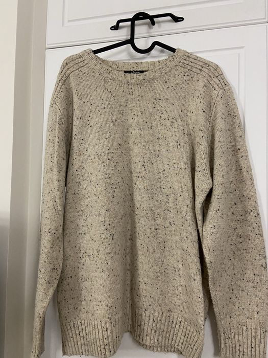 Sweter Geogre. Jasny na koszulę elegancki longsleve bawełniany