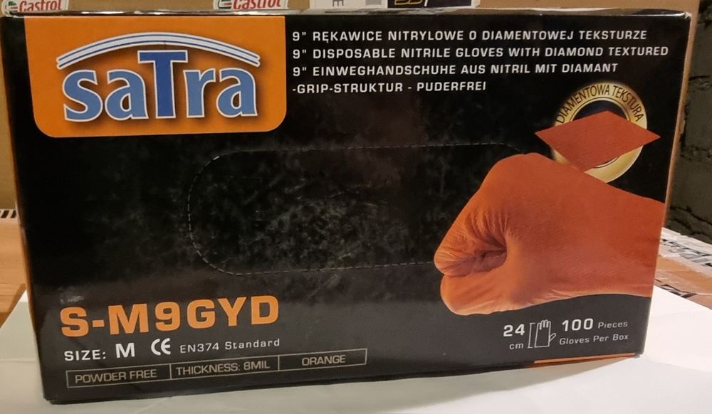 Rękawiczki nitrylowe wzmacniane M 100 SZT