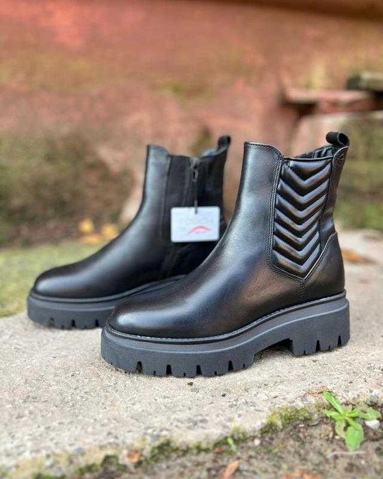 Комфортні шкіряні черевики «челсі» tamaris /німеччина/