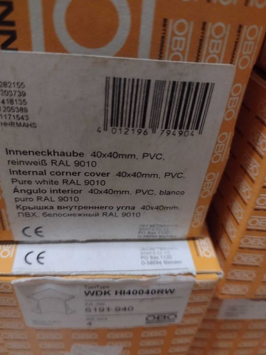 Naroża kanału WDK 40x40 biale  OBO BETTERMANN