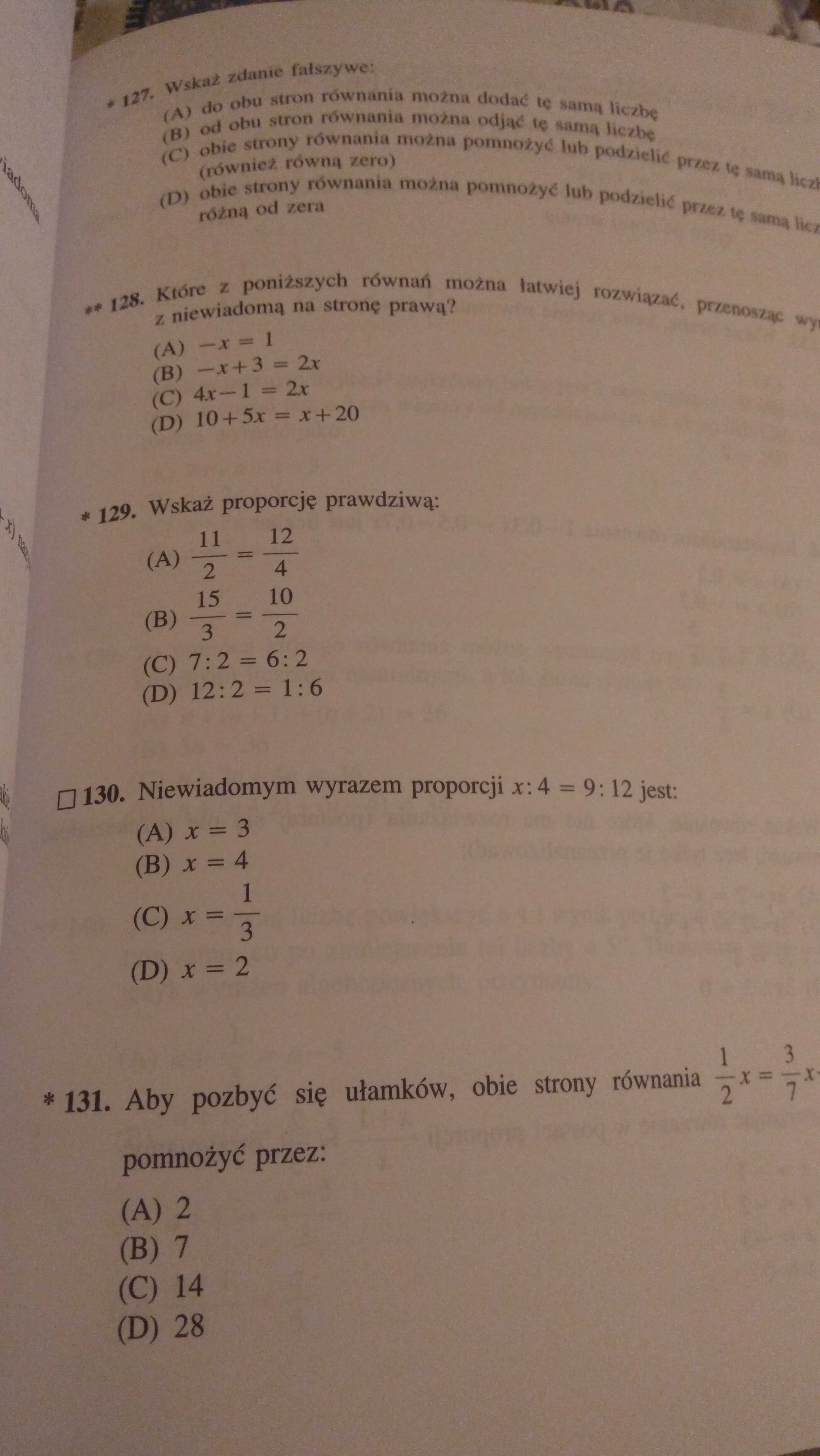 Testy matematyka 7 klasa Agnieszka Kraszewska