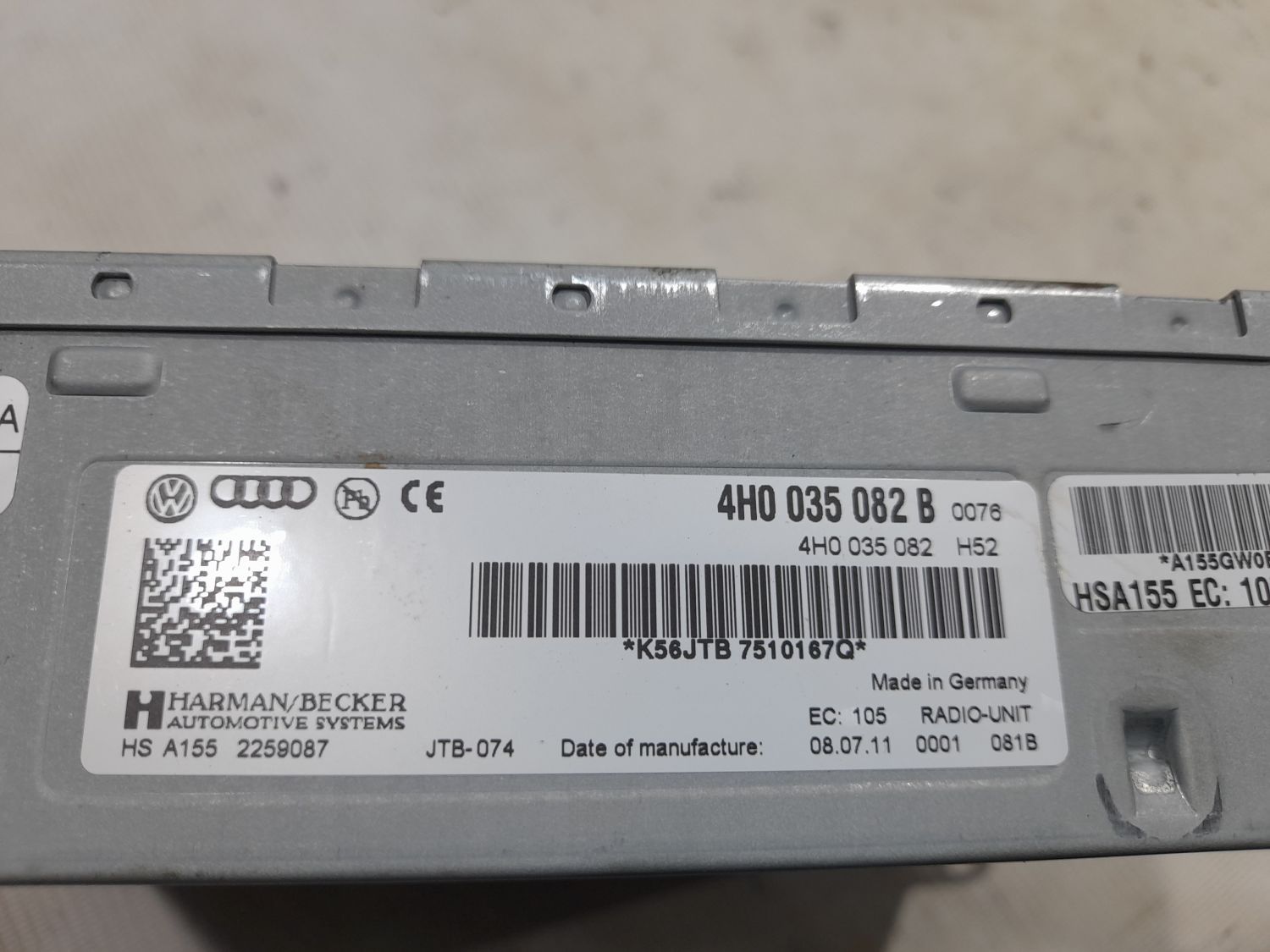Блок управления MMI 4H0035080B для Audi A8 D4 2009-2017