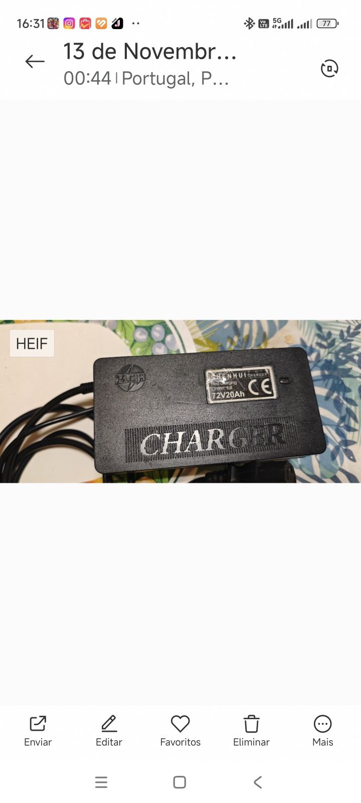 Vendo esses dois carregadores de motas elétricas um de 48 v e um de 72