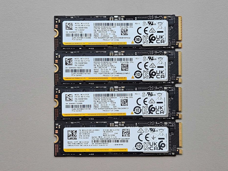 SSD 512Gb M.2 2280 NVMe PCIe 4.0x4 Samsung PM9A1 MZ-VL2512A MZ-VL25120