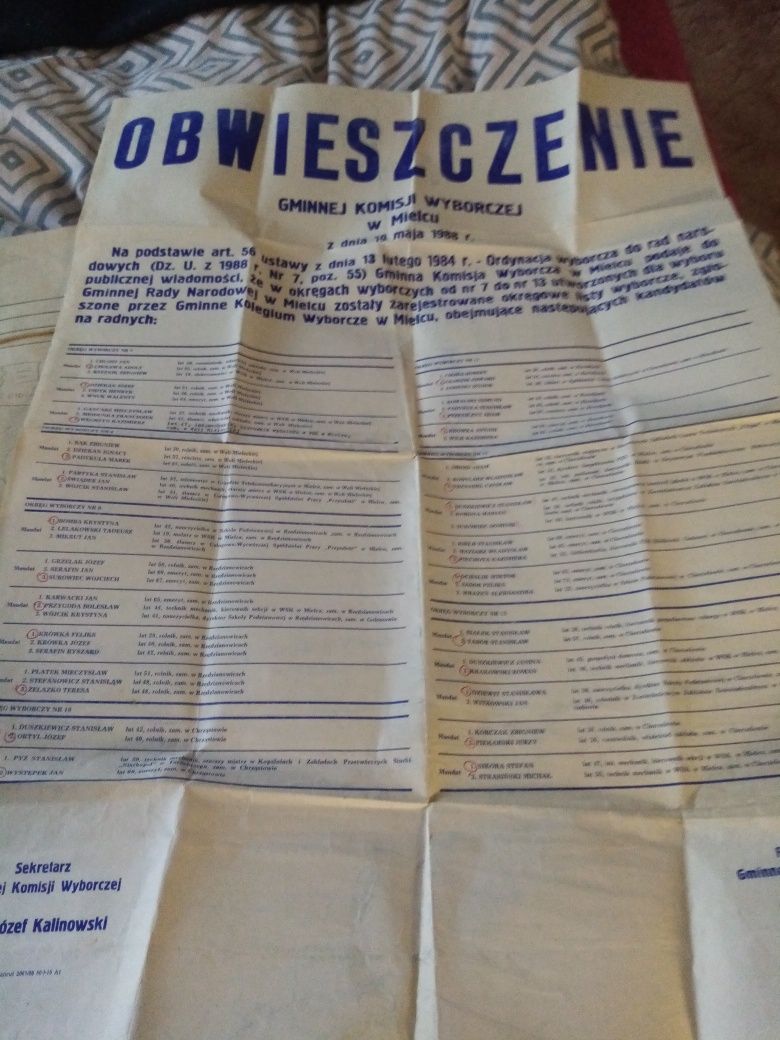 Skarby PRLu. Obwieszczenie wyborcze 1988r