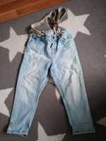 Spodnie jeans z szelkami rozm. 92 firmy H&M