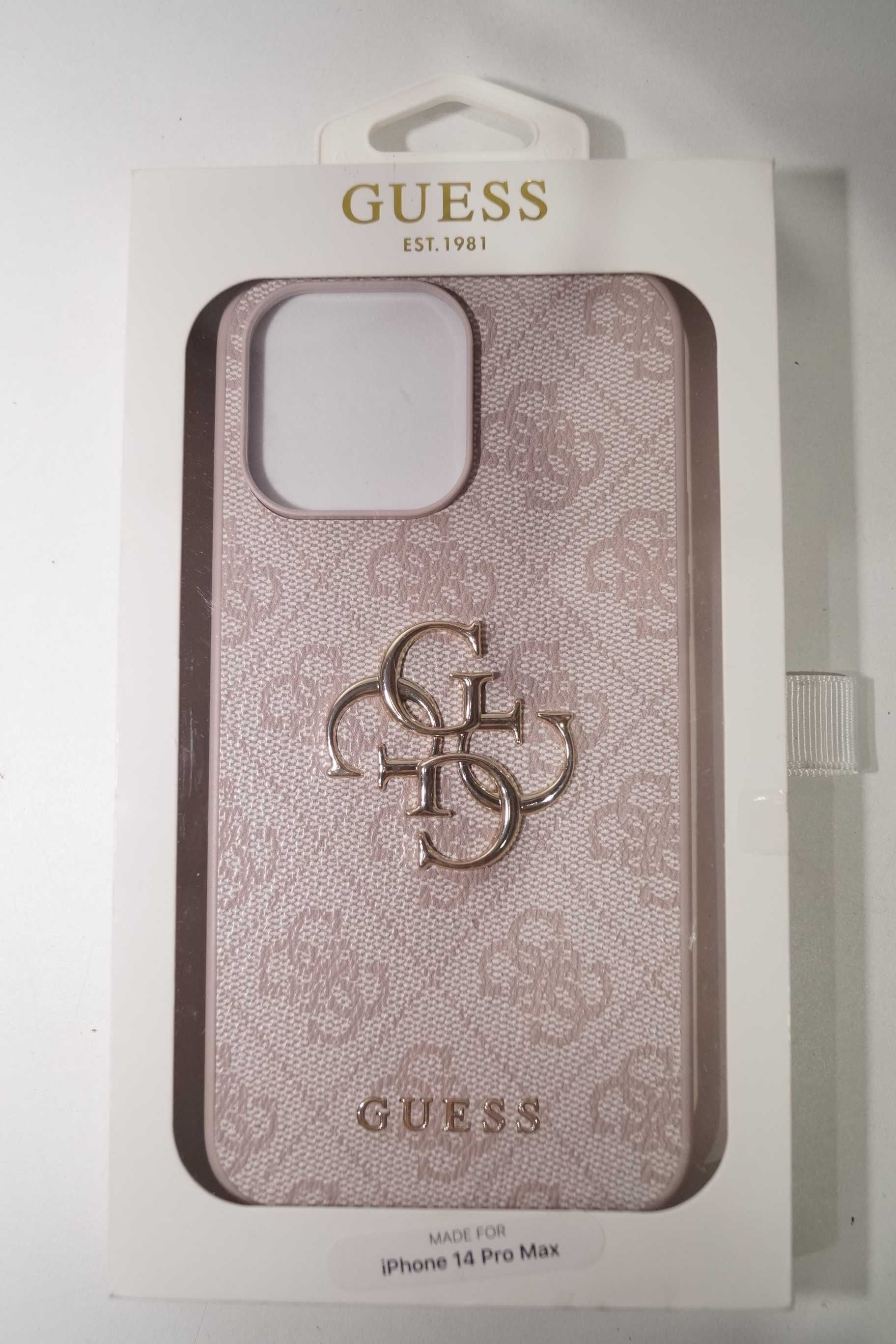GUESS case/etui do iPhone 14 Pro Max różowe