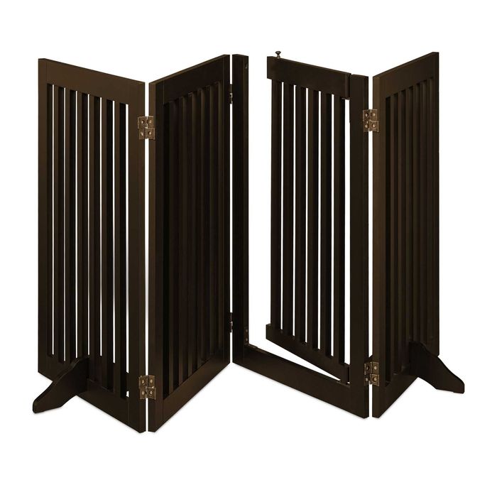 Barierka zabezpieczająca z drzwiczkami brązowa Relaxdays