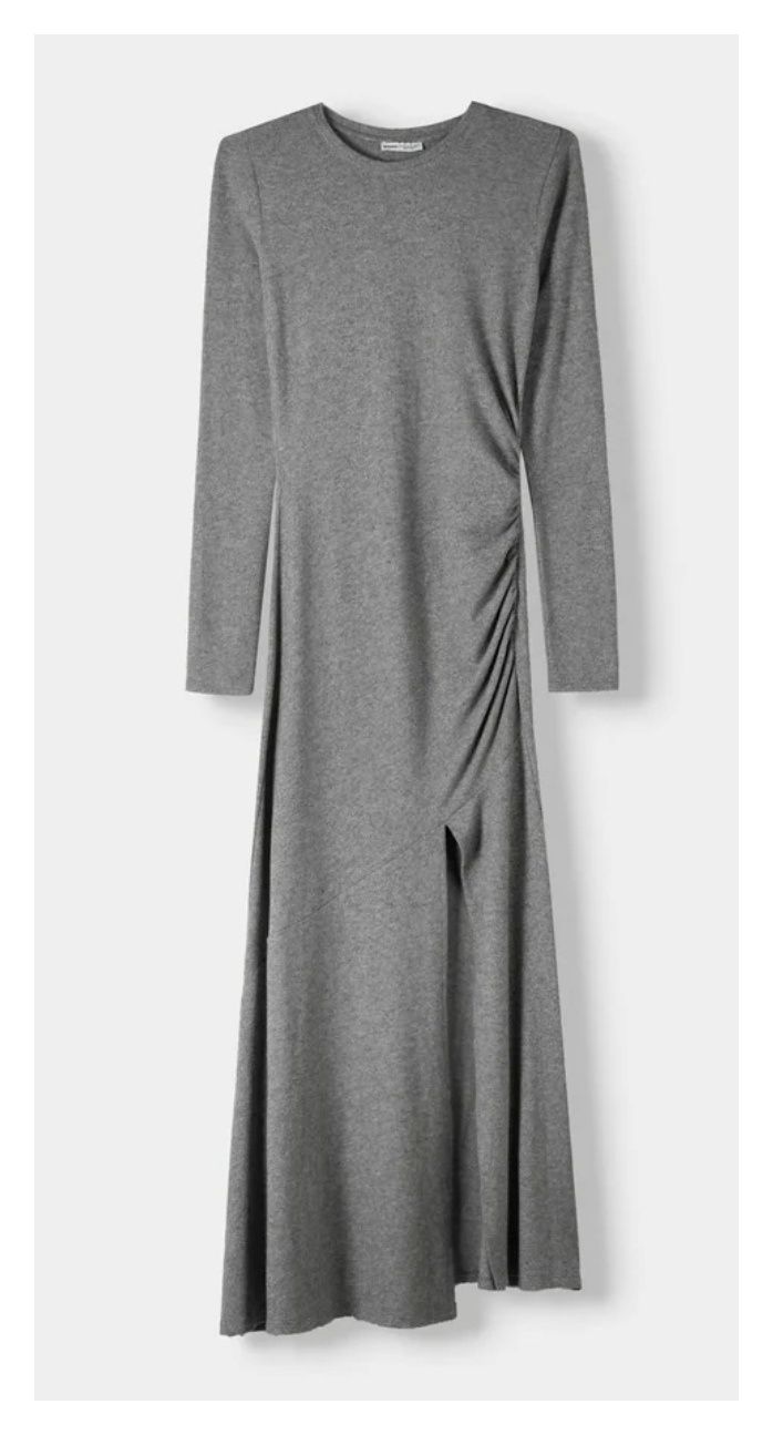 Ciepła długa sukienka Bershka (S/36) #szara #dopasowana #kobieca