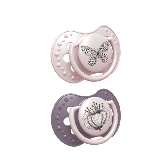 Smoczek 3-6m silikonowy dynamiczny Botanic Girl - LOVI