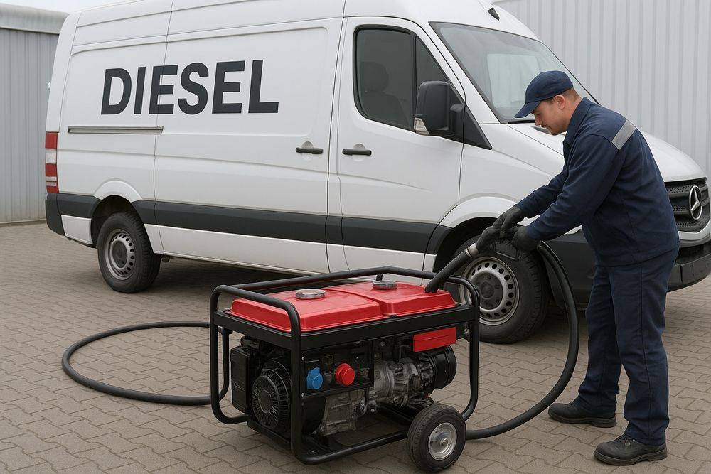 Доставка дизельного топлива и заправка в генератор