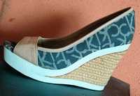 Espadryle na koturnie Calvin Klein