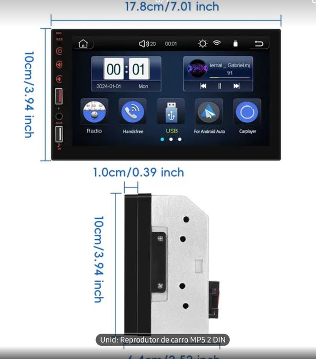 Rádio  2din touch de carro
