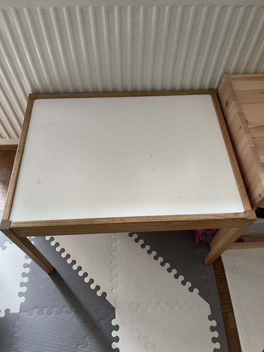 Drewniany stolik, stolik ikea, krzesełko drewniane, stolik dla dziecka