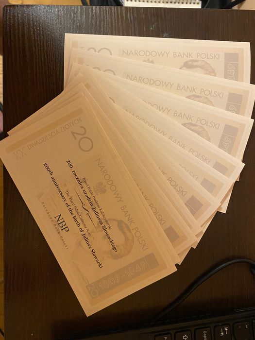 10x Banknot kolekcjonerski 20 zl Słowacki + etui- stan UNC+ folder