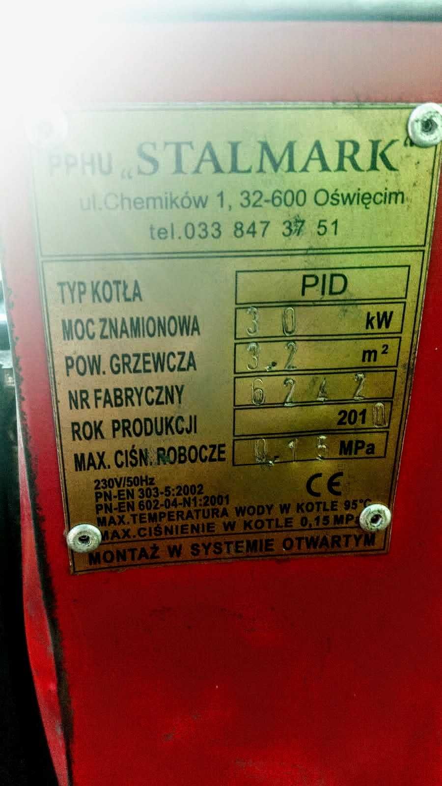 Używany piec / kocioł , zasypowy, STALMARK, typ PID - 30kW - SPRAWNY