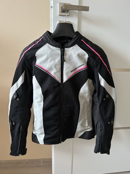 Kurtka motocyklowa damska Rebelhorn Hiflow IV czarna różowa