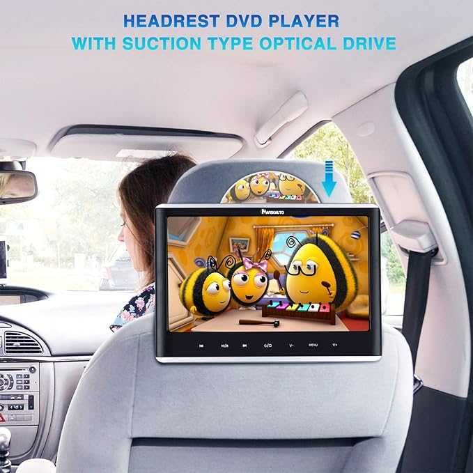 NAVISKAUTO NB0901B-N1 12-cali odtwarzacz DVD z HDMI i USB do samochodu