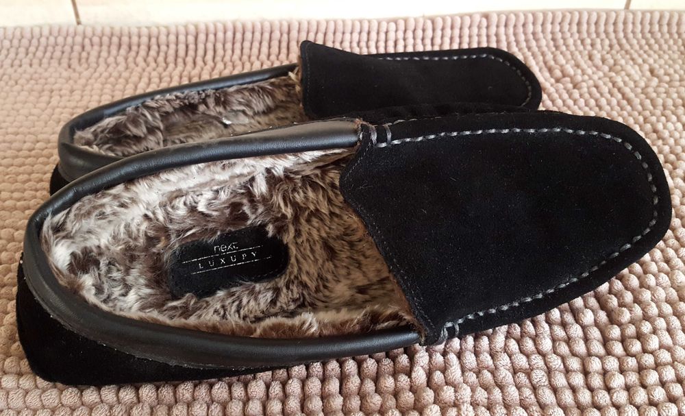Люксеві замшеві мокасини з хутром для дому NEXT Англія