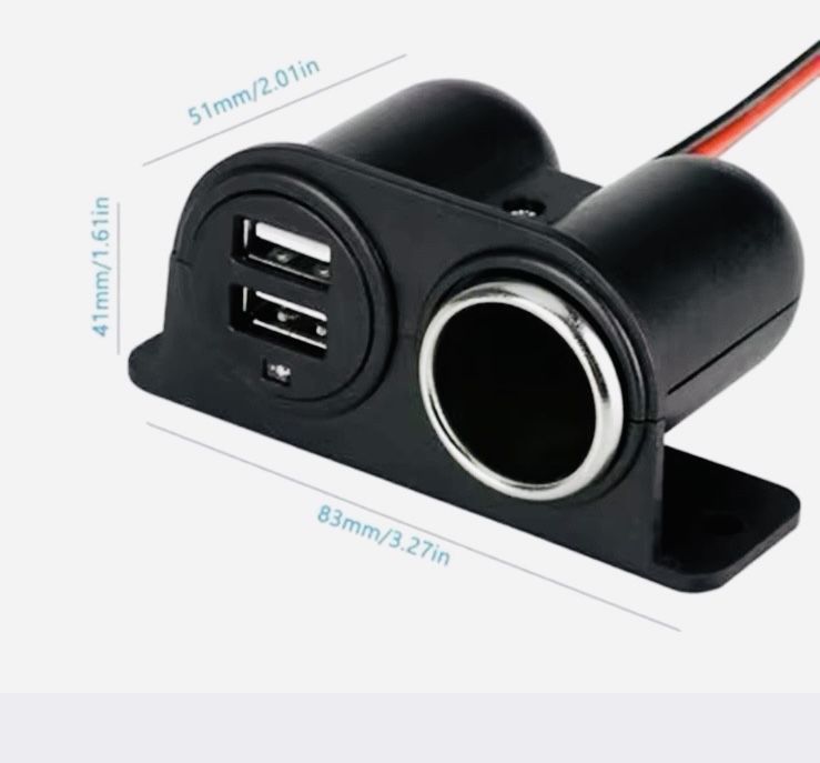 розетка прикуриватель 12-24V 2 USB-порти для мотоциклів