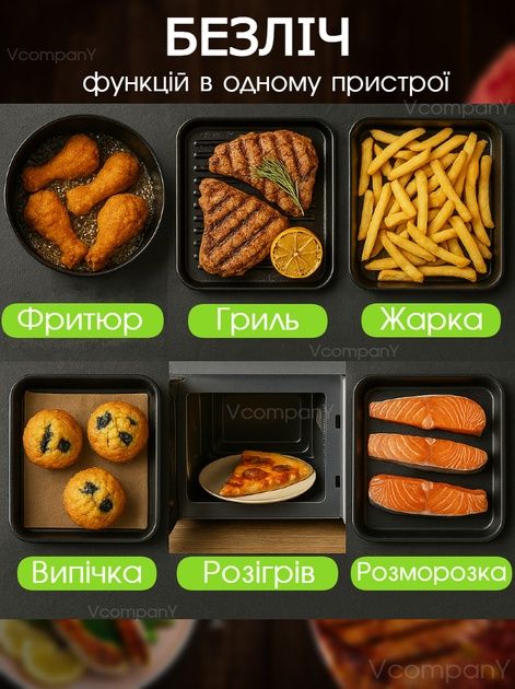 Аэрофритюрница bitek 9501 аерогриль аерофритюрниця для їди