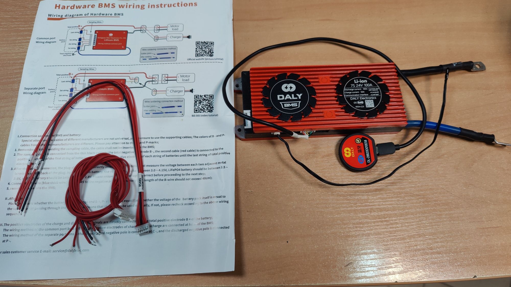 Bms Daly 7s 24V 100A Smart z bluetooth