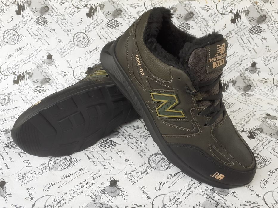 2 цвета NEW BALANCE 510 зимние кожаные кроссовки на меху красовки мех