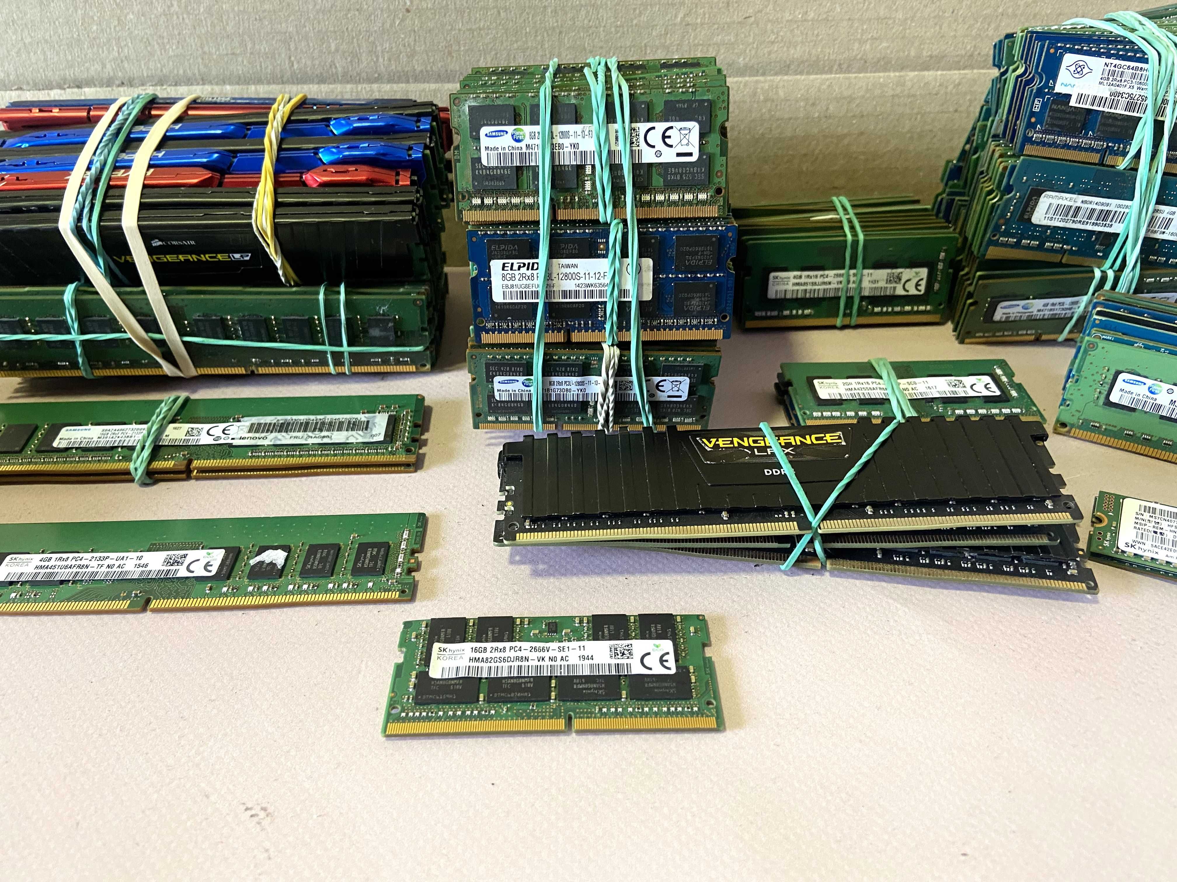 SSD, ram (LOT 348 шт.) DDR4, DDR3, DDR2 m2 + CPU intel 45 шт