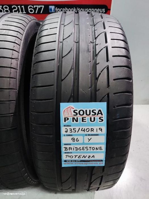 2 pneus semi novos 235-40r19 bridgestone - oferta dos portes