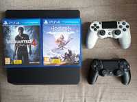 Ps4 slim 500 gb z 2 padami i 4 grami