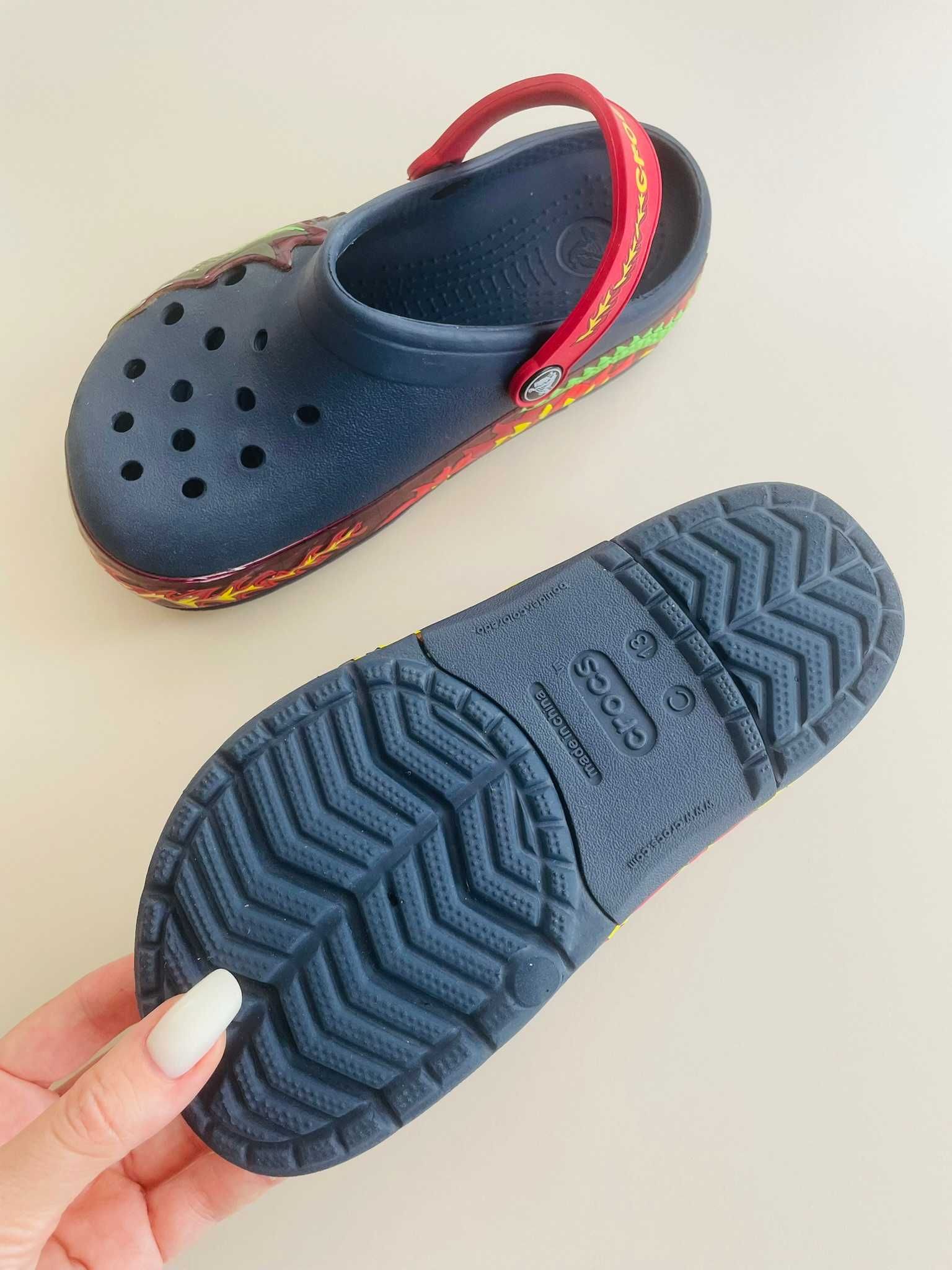 Детские кроксы сабо шлепанцы crocs lights fire dragon clog
