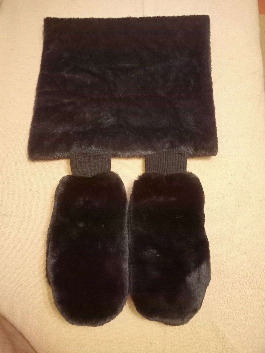 Komplet Komin i Rękawiczki firmy PANPAN typu misiek WARTO !!!