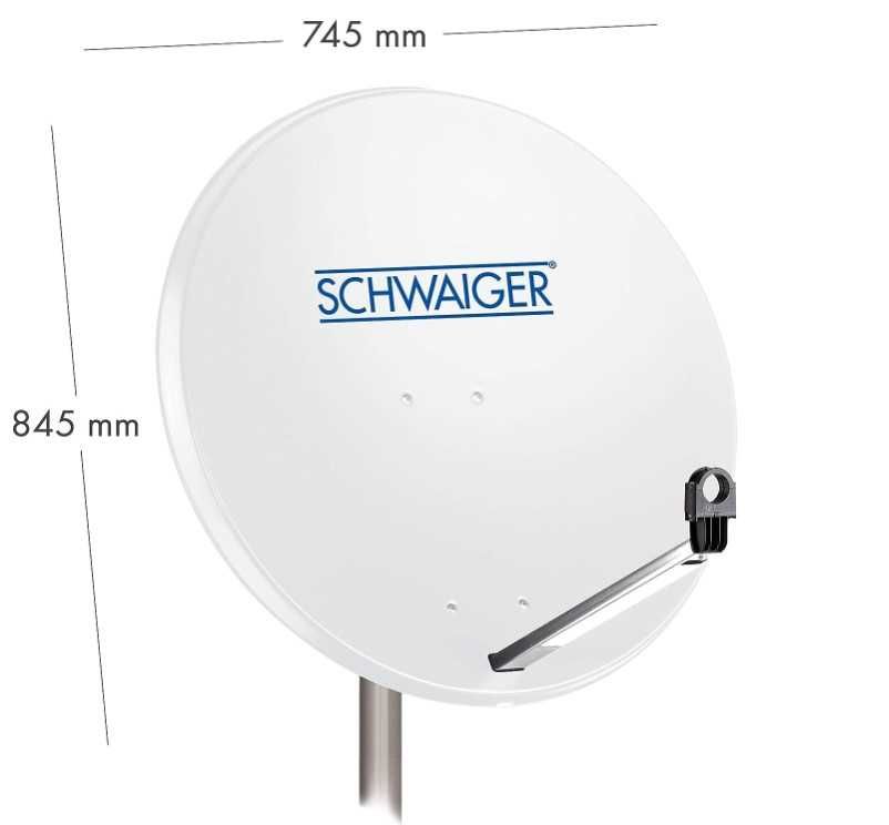 SCHWAIGER antena satelitarna biała 85x75
