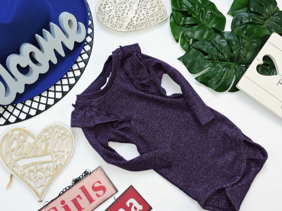 Name It - brokatowe body falbanki , prążek r 68