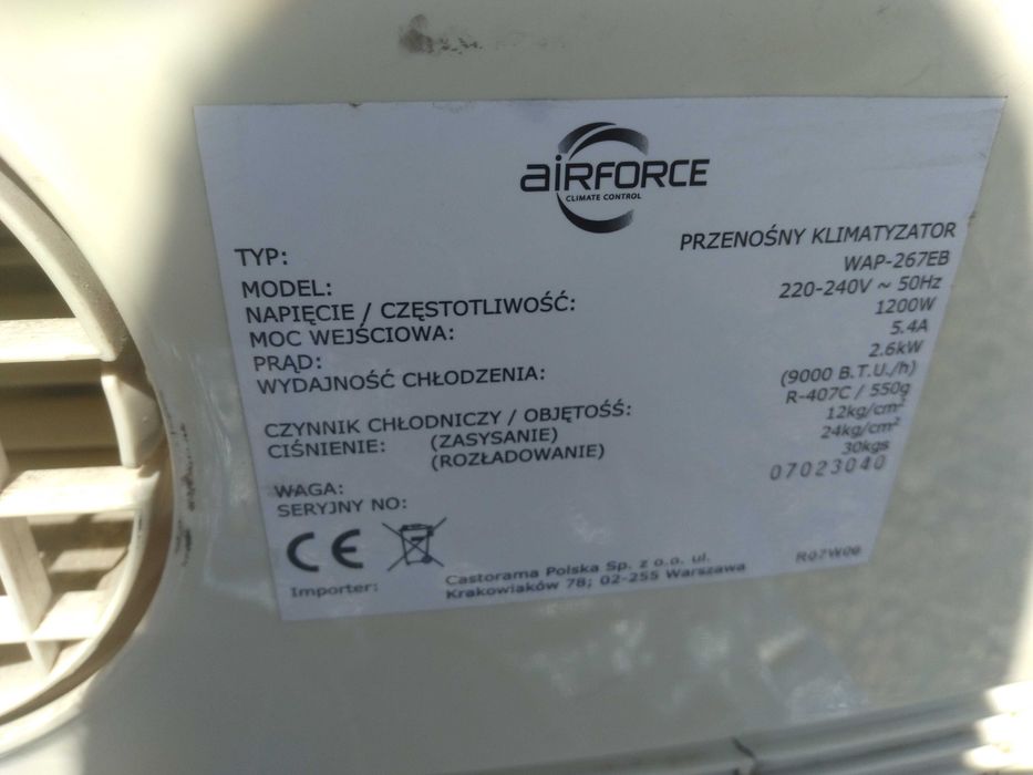 Klimatyzator na kolkach Airforce WAP-267-eb