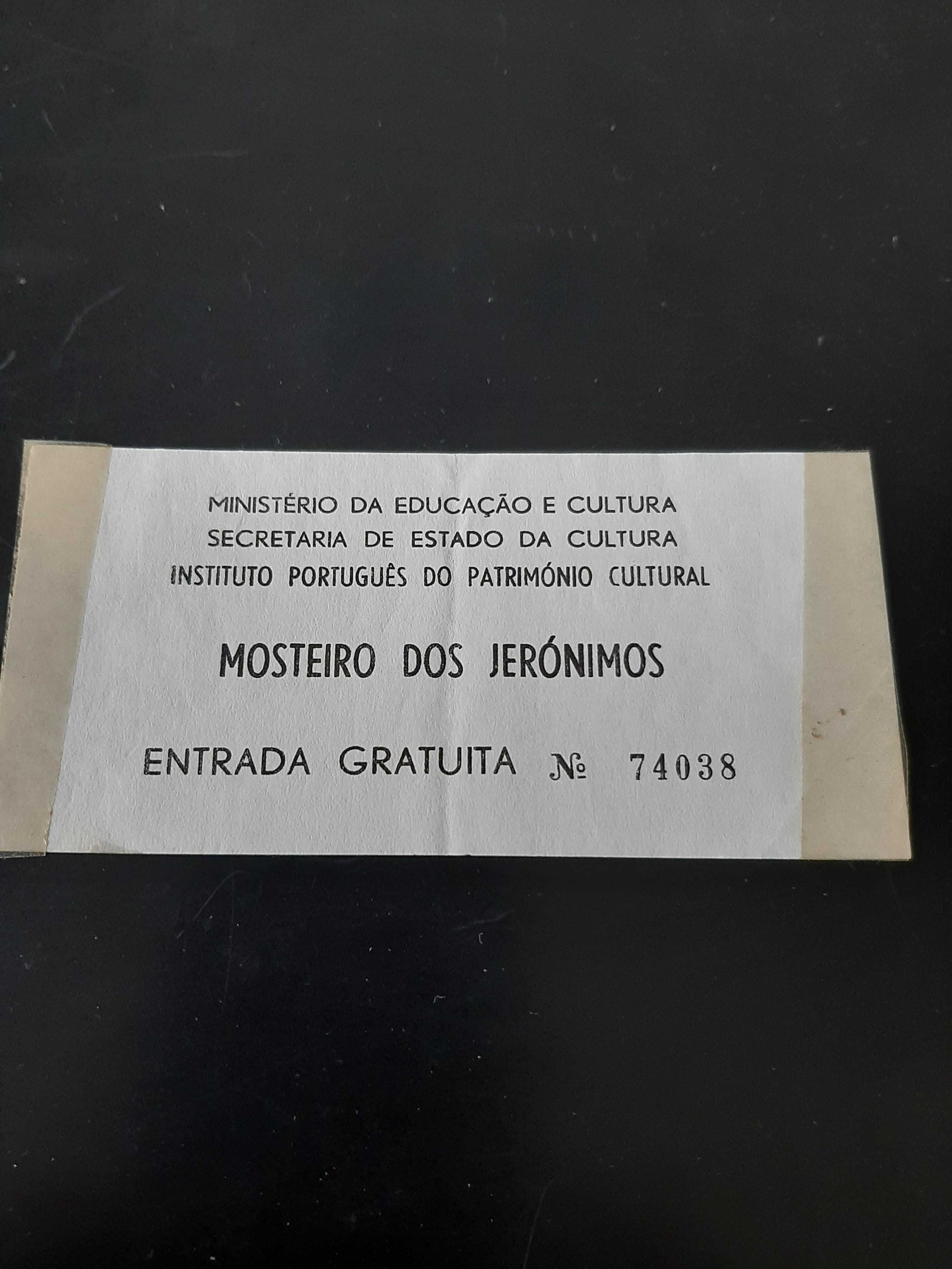 Bilhetes Museus, Mosteiro Jerónimos, Museu da Marinha anos 80